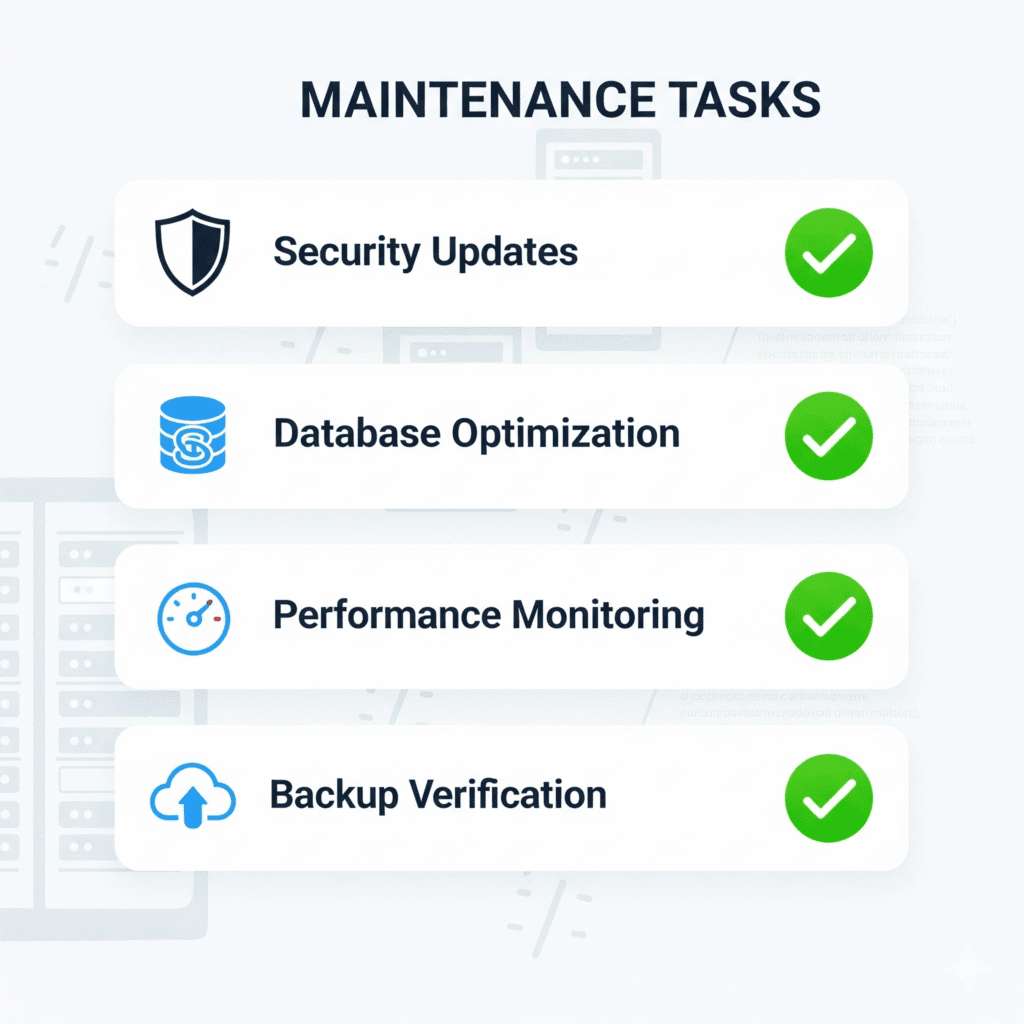 website maintenance checklist and optimization tasks