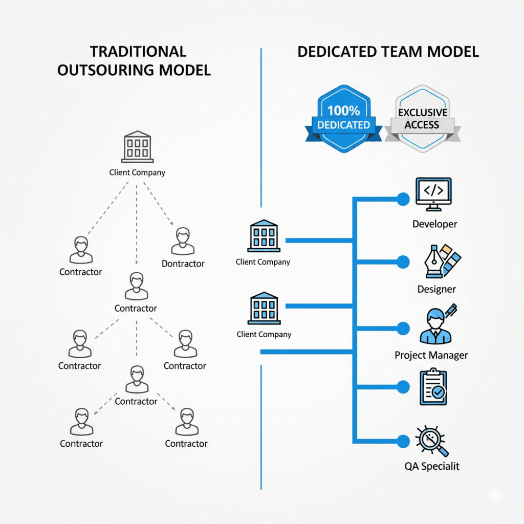 dedicated tech team structure and collaboration model