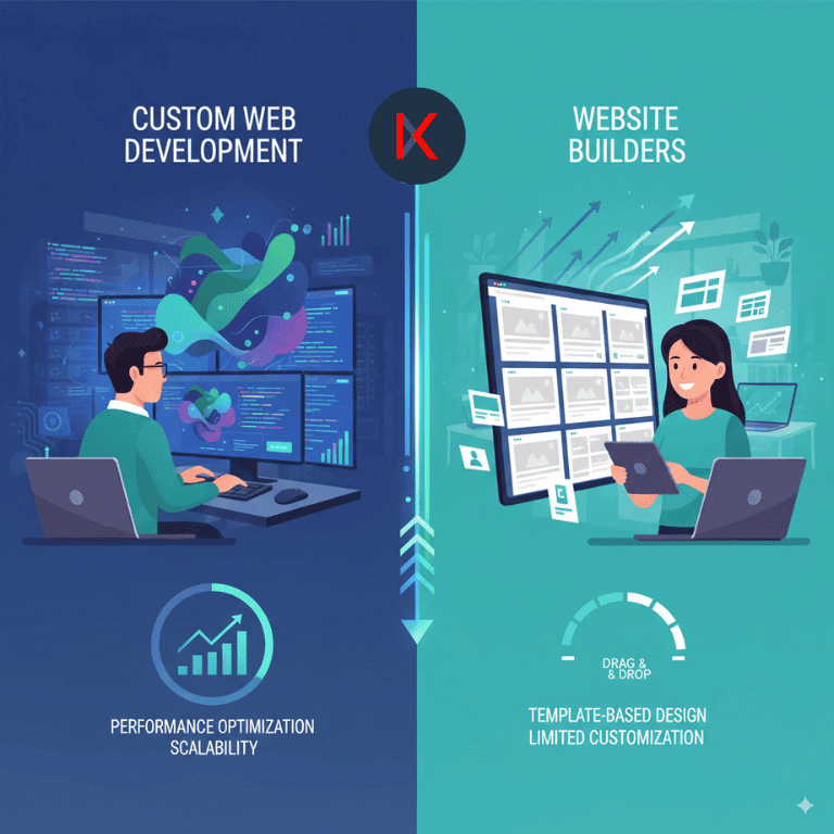 custom web development vs builders