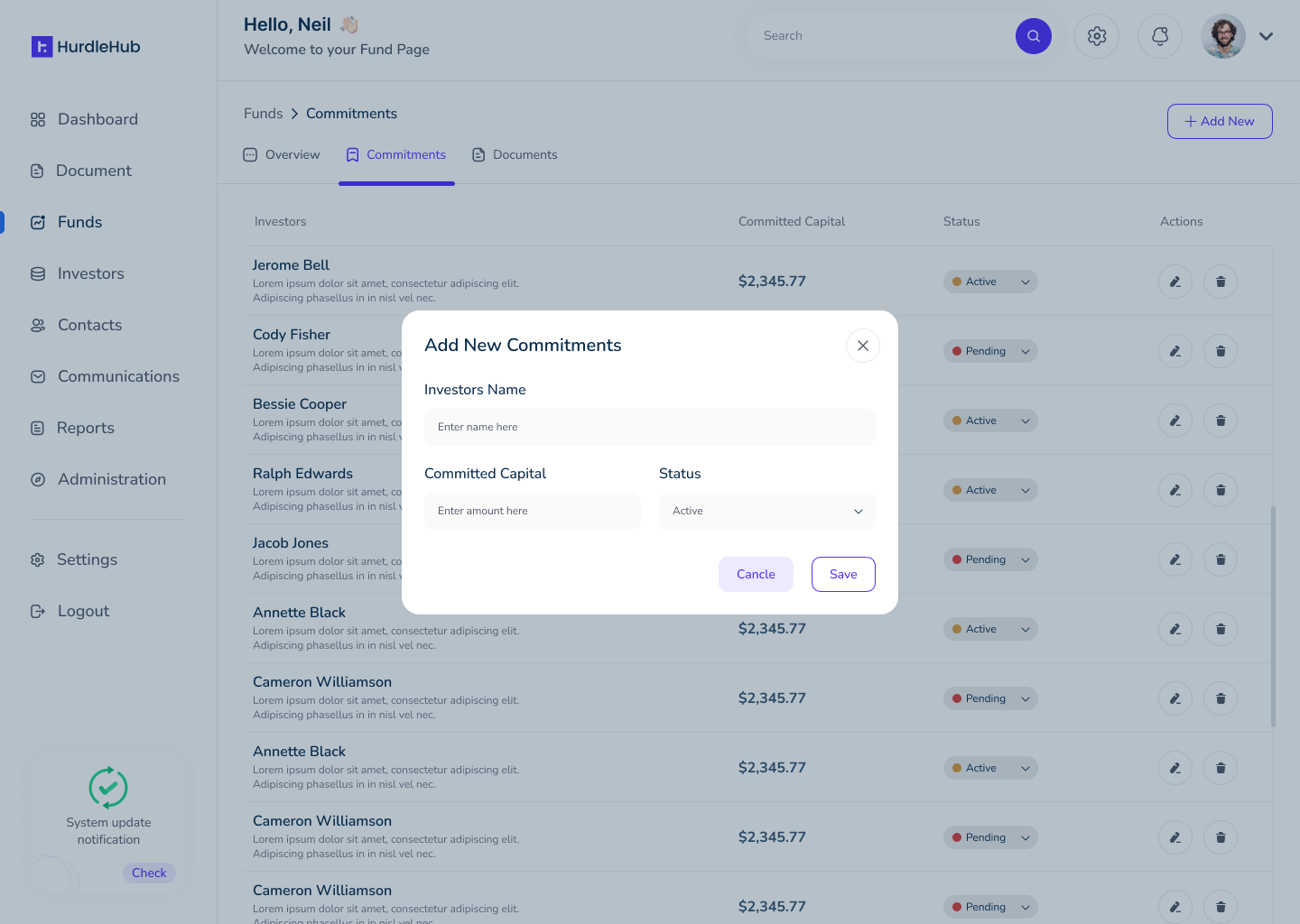 Fund Analytics Dashboard