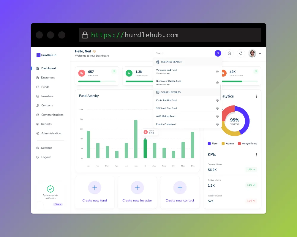 Hurdlehub dashboard